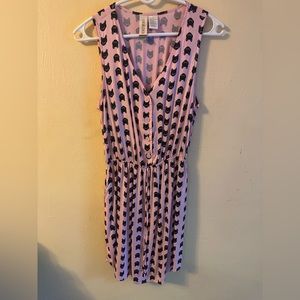 Mimi Chica sleeveless pink with black cats dress